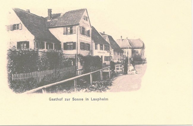 Gasthof zur Sonne in Laupheim (Vorderseite der Ansichtskarte)