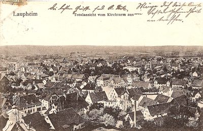 Laupheim, Totalansicht vom Kirchturm aus Laupheim, Totalansicht vom Kirchturm aus